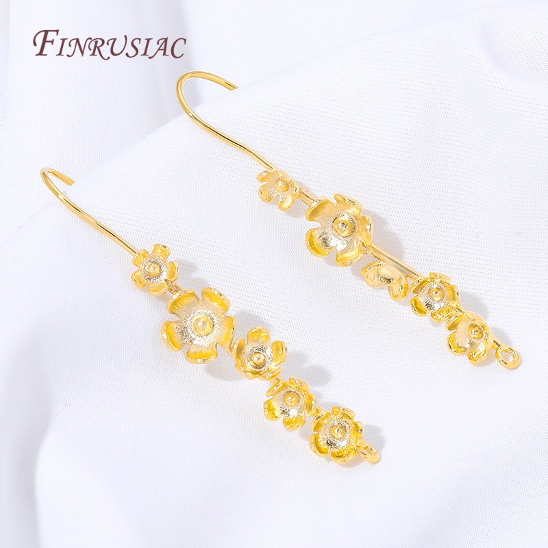 Jewelry Making Earring Supplies - Ganchos para pendientes de flores chapados