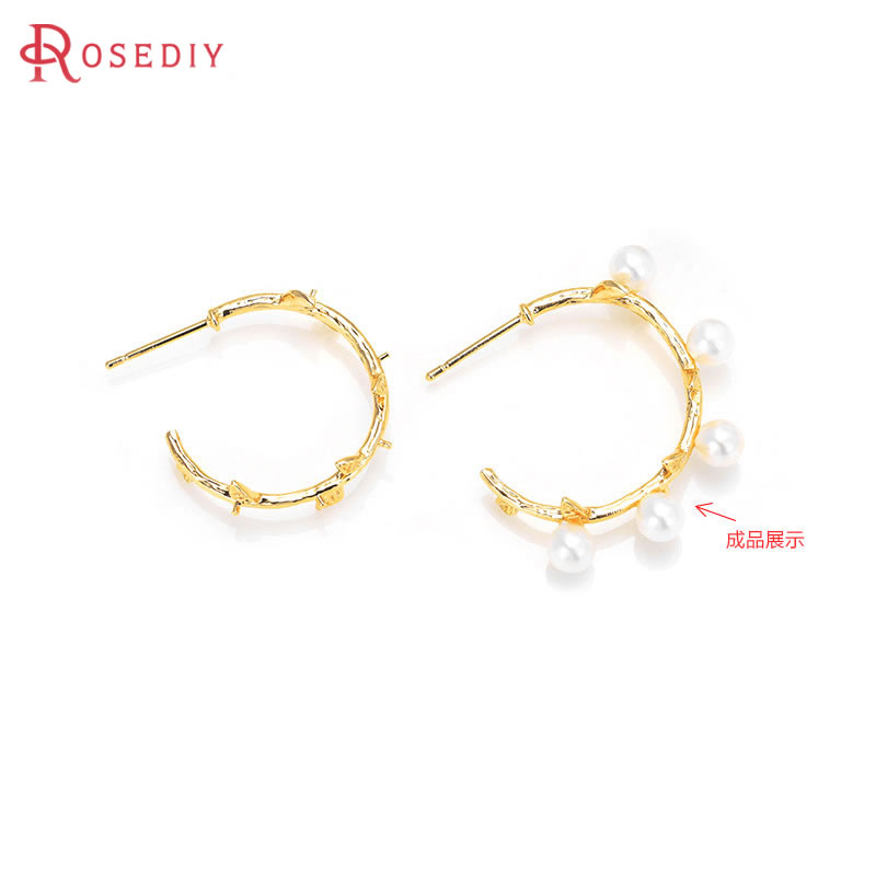 Jewelry Making Earring Supplies - Pendientes de latón de Color dorado