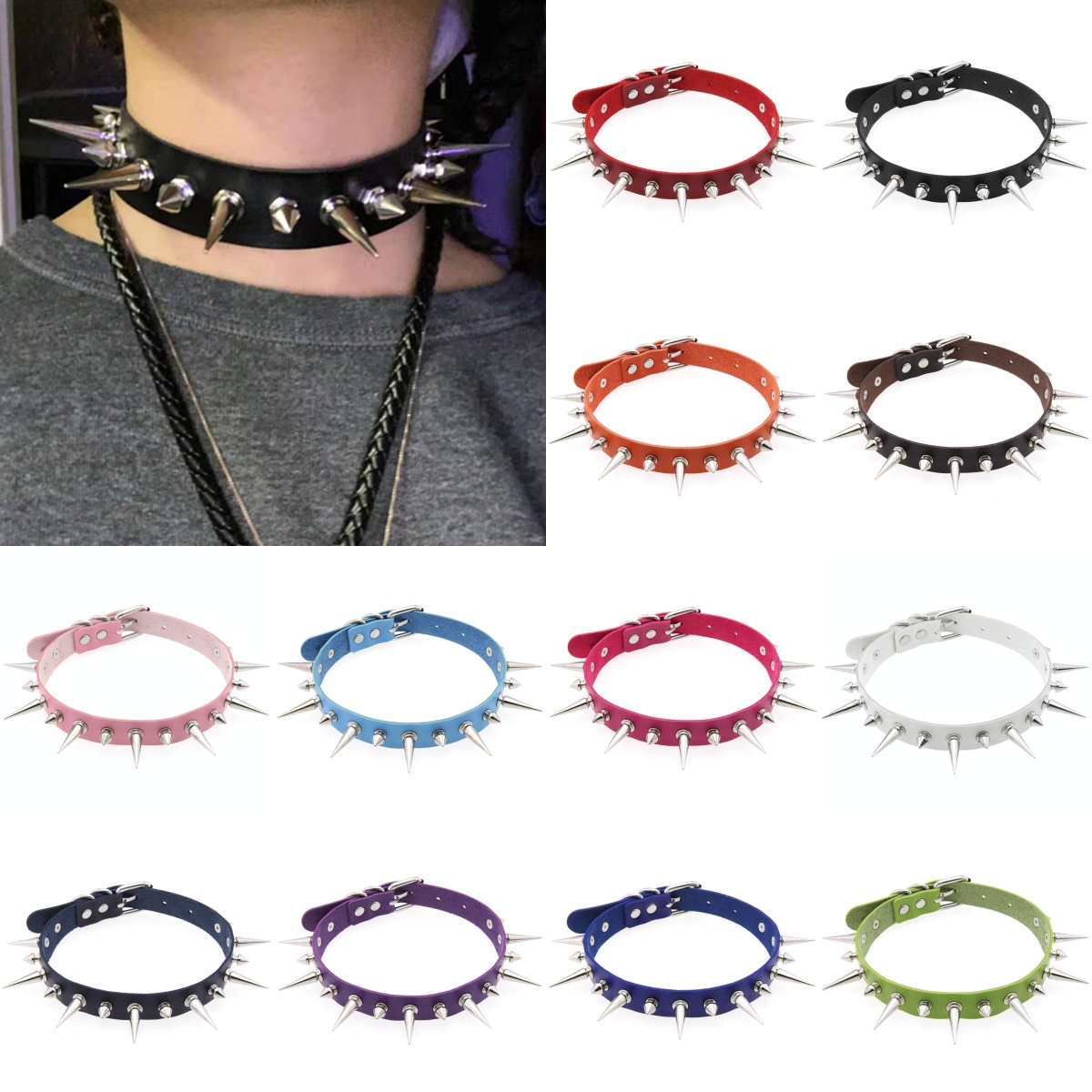 Jewelry Making Rivets - Collares de cuero PU con remaches