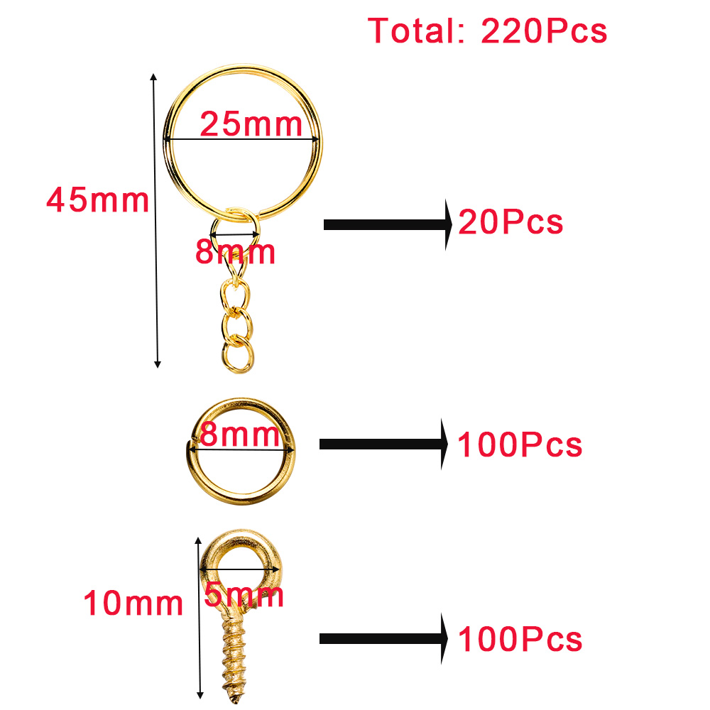 220 unids/set llavero anillos  - Jewelry Making Rivets reseña y precio